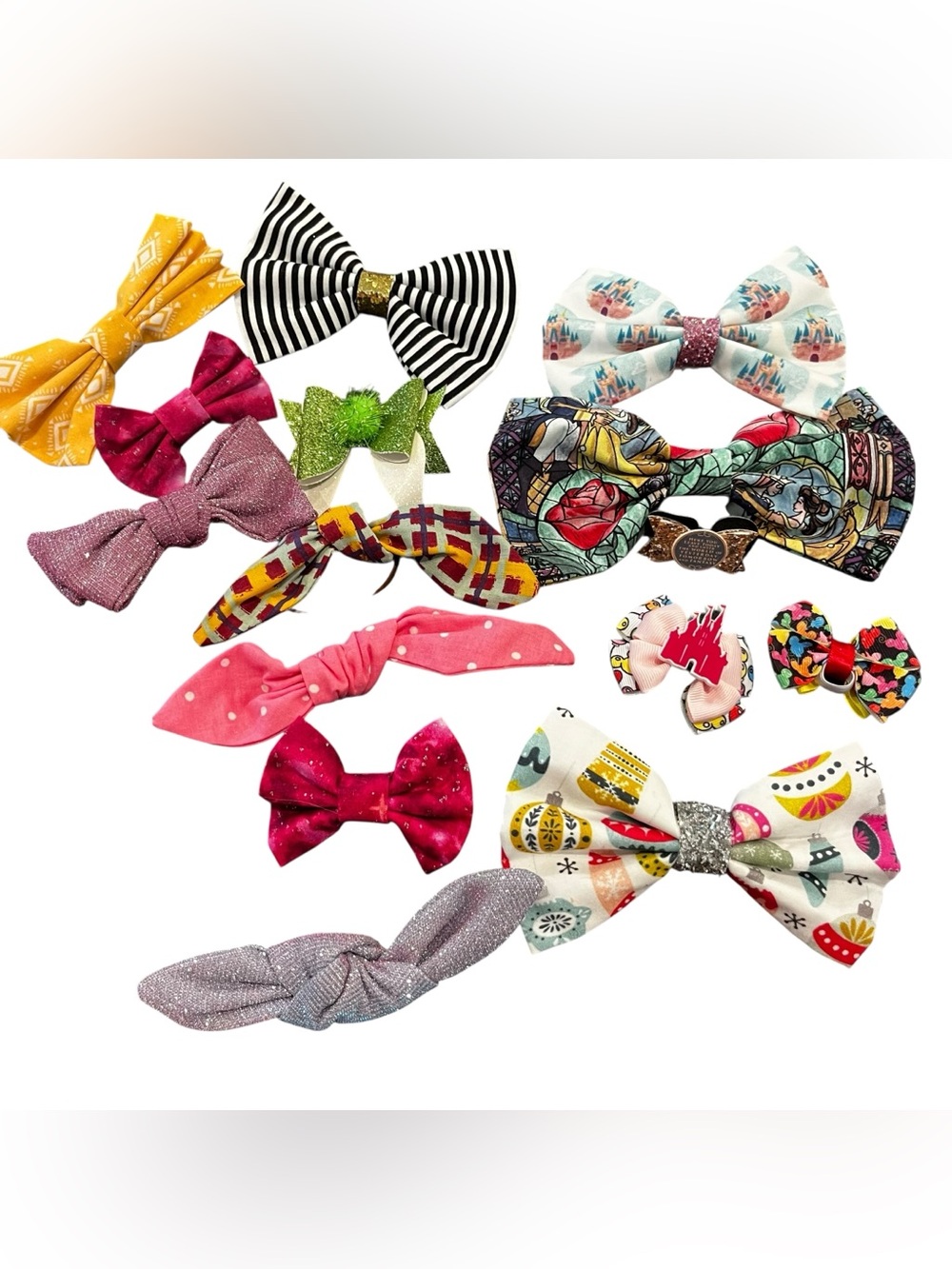 Disney hair bow lot Cinderella beauty and beast